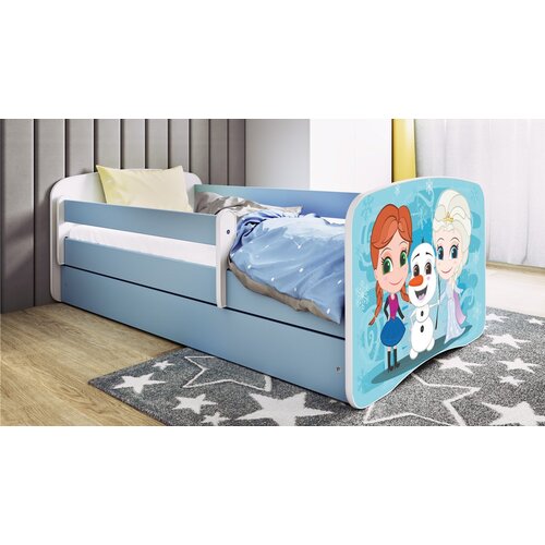 HAPPYKIDS Dječji krevet Dreamy Frozen 140x70 sa madracem s ladicom Plava Cene