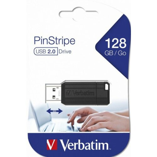 Verbatim pinstripe USB flash 2.0 128GB black ( UFV49071 ) Slike