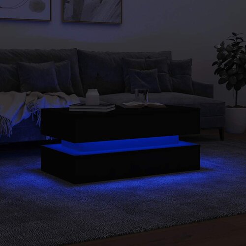  Stolić za kavu s LED svjetlima crni 90 x 50 x 40 cm Slike