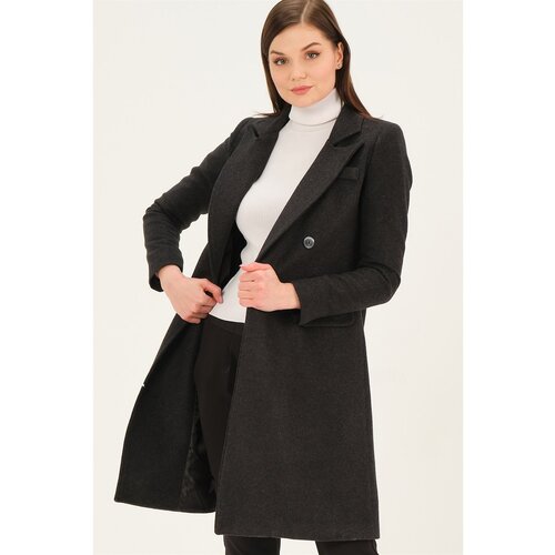 Dewberry Z6672 WOMEN&amp;#039;S COAT-DARK ANTHRACITIS Slike
