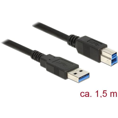 Delock USB kabel USB 3.2 gen. 1 (USB 3.0) USB-A vtič\, USB-B vtič 1.50 m črna pozlačeni konektorji 85067, (20424207) Cene