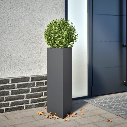 vidaXL Vrtna visoka greda 2 kosa antracit trikotna 30x26x75 cm jeklo Cene
