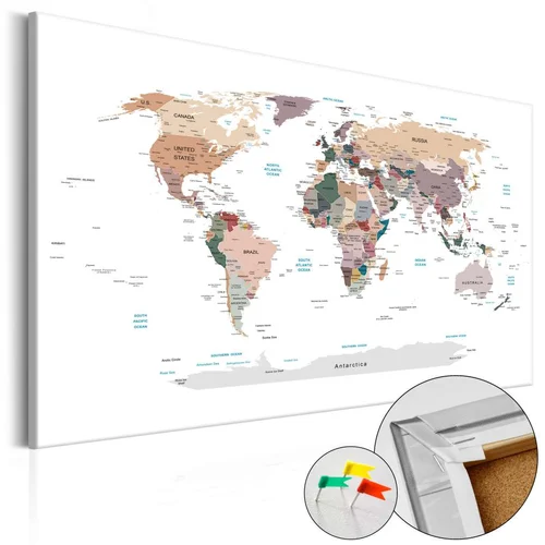  Slika na plutenoj podlozi - Where Today? [Cork Map] 60x40