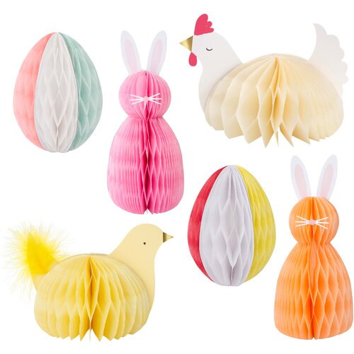 Meri Meri set 6 papirnatih okraskov honeycomb easter Cene