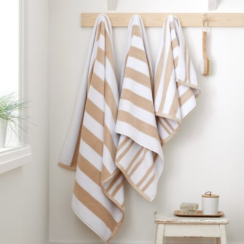 Bianca Bijeli/bež pamučan ručnik 50x85 cm Stripe Jacquard &amp;ndash; Slike