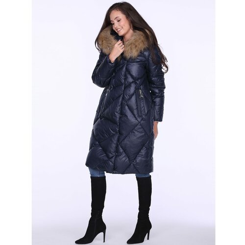 PERSO Woman's Coat BLH220039FXF Navy Blue Slike