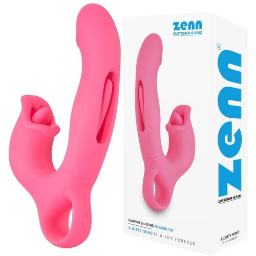 Zenn Vibrator Flapping &amp;amp; Licking Pleasure Toy Pink Slike