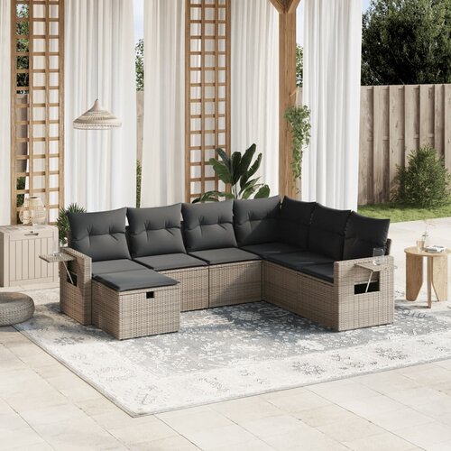  7-dijelni set vrtnih sofa sivi od poliratana Cijene