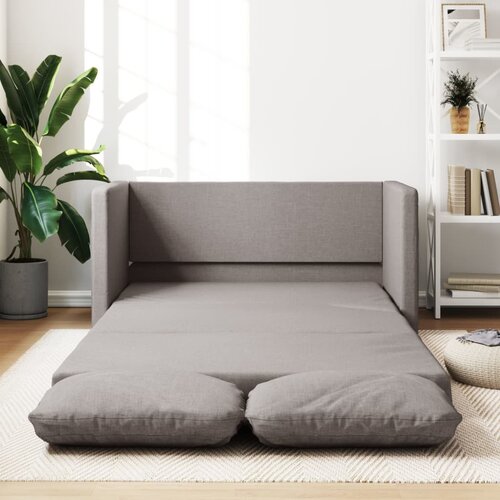 vidaXL Talni raztegljiv kavč 2 v 1 taupe 112x174x55 cm blago Cene