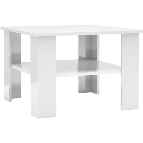 Maison Chic Klubska mizica - kavna mizica - Nizka mizica visok sijaj bela 60x60x42 cm iverna plo&amp;scaron;ča, (21751949) Slike
