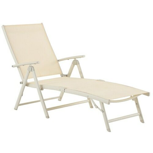 SUNFUN Ležaljka za plažu Rodas (D x Š x V: 176 x 69 x 66 cm, Kremasto, Tekstil, S podesivim naslonom za leđa) Cijene