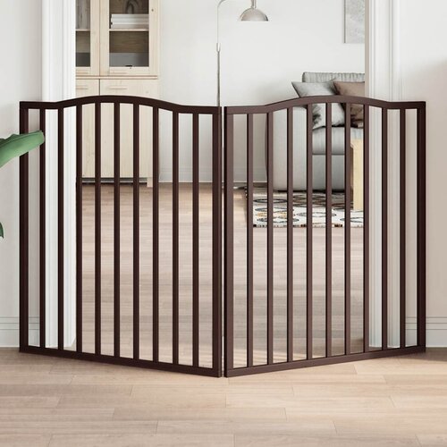 vidaXL Vrata za pse zložljiva 2 panela rjava 160 cm topolovina Cene