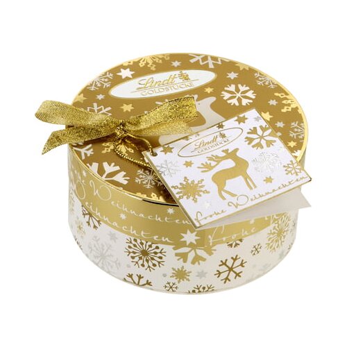 Lindt Čokoladice v okrogli zlati škatli Cene