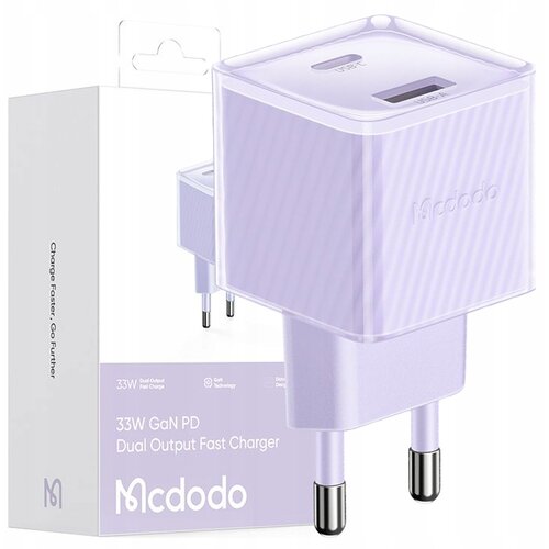 McDodo HITRI POLNILEC ZA TELEFON, NAPAJALNIK 2X USB USB-C 33W GAN VIJOLIČNA, (21748378) Slike