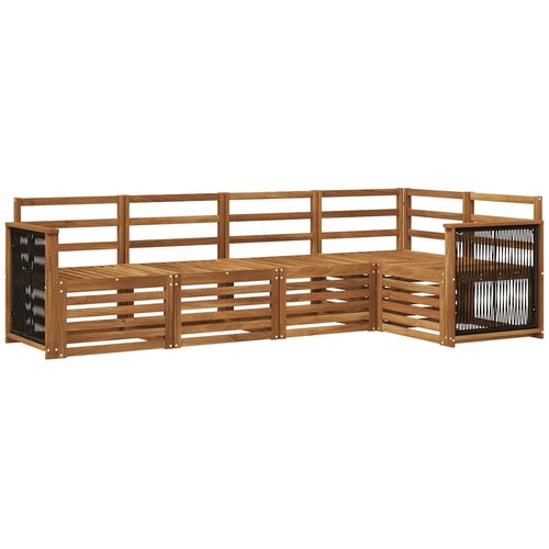 vidaXL Kotna sedežna garnitura 4 pcs Naravna Masiven les akacije, (5000283759) Cene