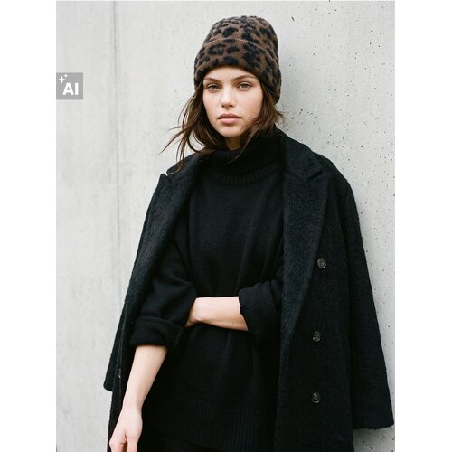 Sinsay Beanie kapa s leopardovim uzorkom i udjelom vune Slike