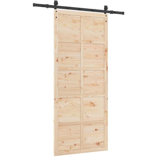  Klizna vrata Prirodna 80 x 208 cm Masivna borovina Smeđa 152.5 x 2.5 x 208 cm Slike