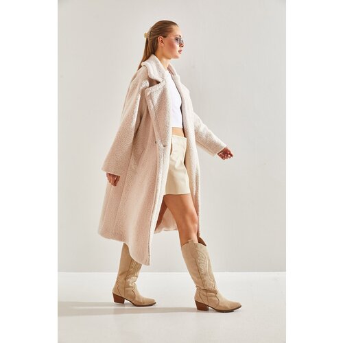 Bianco Lucci Women's Long Boucle Cachet Coat 8087 Cene