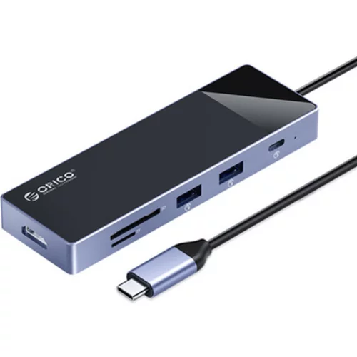Orico priključna postaja USB-C, 10 v 1, 4x USB-A, USB-C, TF+SD, HDMI, RJ45, PD 100W, DM-10P