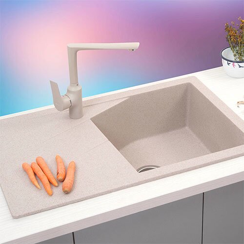 Metalac granitna usadna sudopera xLinea Plus bež 780x500 &amp;Oslash;90 Slike