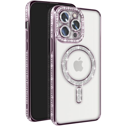 AVIZAR Diamantno ohi&scaron;je za iPhone 13 Pro MagSafe Obris Strass, Vijolična, (5000014337) Cene