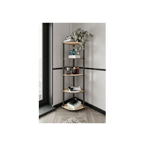 Hanah home polica za knjige bookcase 5 corner oak Slike