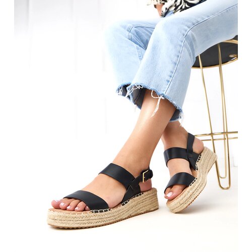  Black platform espadrille sandals Sanriz Cene