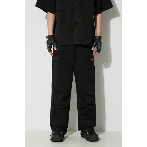 Heron Preston Pamučne hlače Vintage Wash Cargo Pants boja: crna, ravni kroj, HMCF012F23FAB0031000
