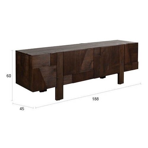 Dutchbone TV omarica iz masivnega lesa v temni naravni barvi 188x60x45 cm Bruneau &amp;ndash; Slike