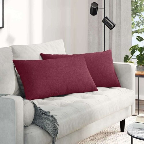 vidaXL jastučići za sofu 2 pcs vinska crvena 80 x 40 cm tkanina Cene