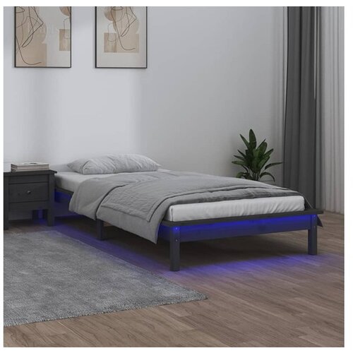  LED posteljni okvir siv 100x200 cm trles Cene
