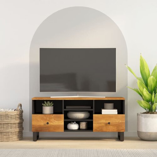 VidaXL TV omarica 100x33x46 cm trden mangov les in inženirski les Slike