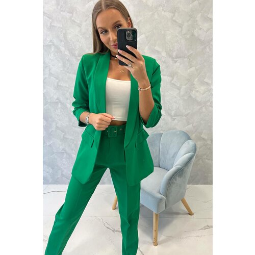 Kesi Elegant set of jacket and trousers green color Slike