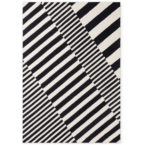 Elle Decoration Crno-bijeli ručno rađen vunen tepih 160x230 cm Stryve Flux &ndash; Cijene