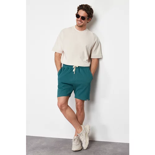 Trendyol Emerald Regular/Normal-Fit Textured 100% Cotton Shorts