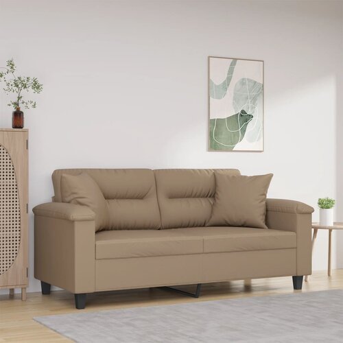 vidaXL Dvosjed s ukrasnim jastucima boja cappuccina 140cm umjetna koža Cijene