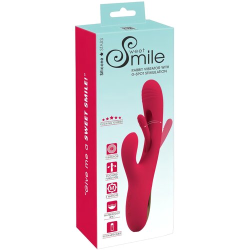 SMILE vibrator s jezikom koji petlja s klitorisom (crveni) Slike