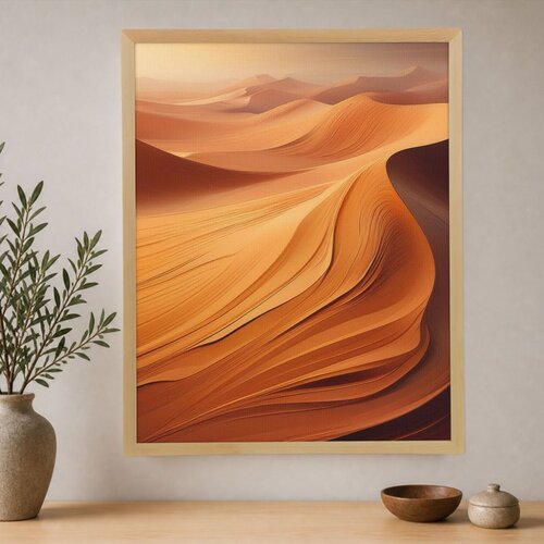 Wallxpert uramljena slika na platnu Cc-D-Ah-1016, narandžaste pe&scaron;čane dine u pustinji, 45 x 60 cm Cene