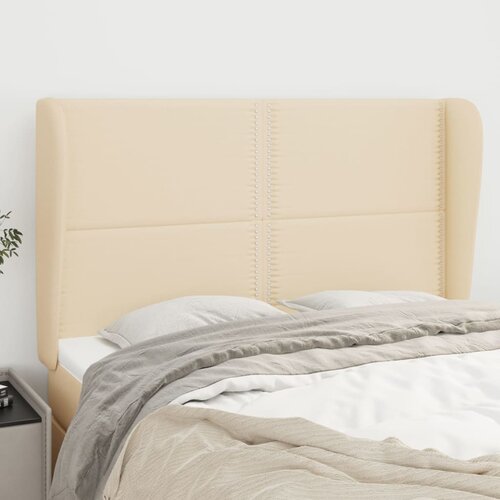 vidaXL Vzglavje z ušesi krem 147x23x118/128 cm blago Cene