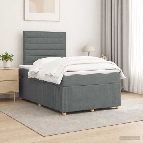  Boxspring krevet s madracem Tamnosiva 120 x 200 cm Tkanina Cijene