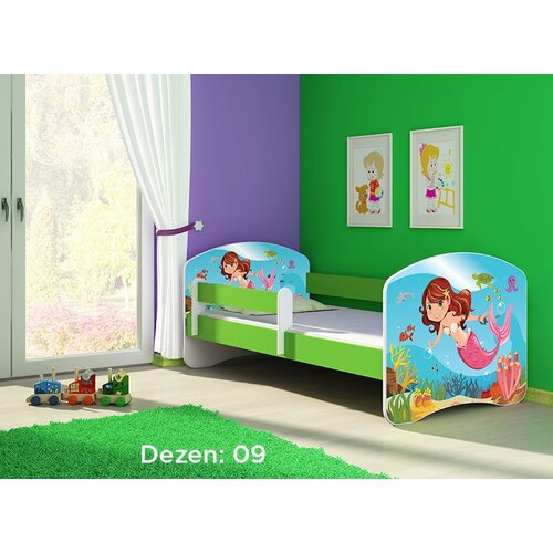 ACMA dečiji krevet II 140x70 + du&amp;scaron;ek 6 cm GREEN9 Slike