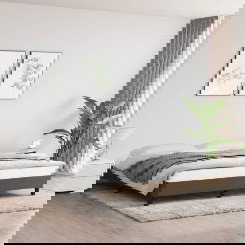 The Living Store Posteljni okvir brez vzmetnice temno rjav 160x200 cm blago - Posteljni Okvir, (21524989) Slike