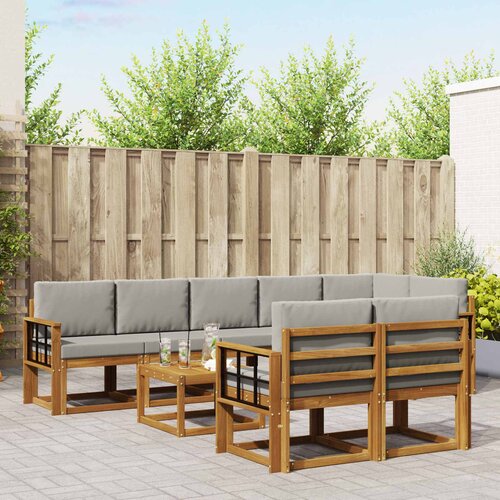  Set vanjskih sofa 9 kom. Prirodna i svijetlo siva Cene