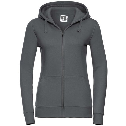 RUSSELL Dark grey women's hoodie with Authentic zipper Cene