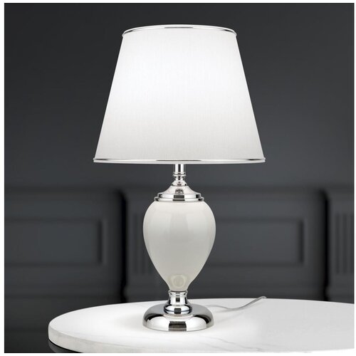 Orion LA 4-1229 - Stona lampa OVUM 1xE27/40W/230V 48 cm keramika bela/hrom Cene