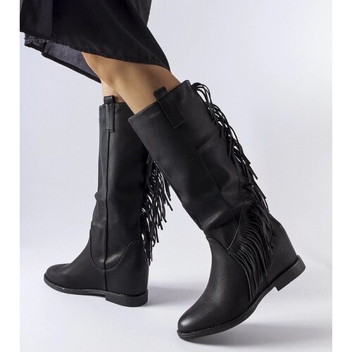D/CEO Black patent leather insulated boots Campi Cene