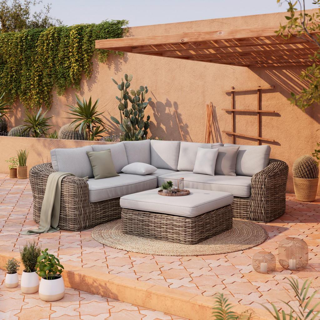 Ambia Garden LOUNGE GARNITURA tkanina akacija aluminij Slike