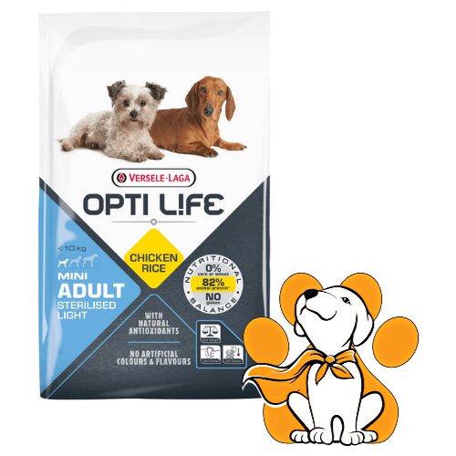 Opti Life Versele-Laga Light Mini Chicken 7.5kg, Niskokalorična Hrana Za Pse Slike