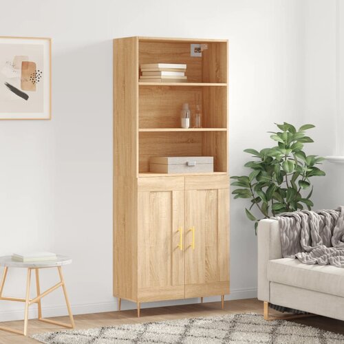 VidaXL Visoka komoda hrasta sonome 69 5x34x180cm od konstruiranog drva Slike