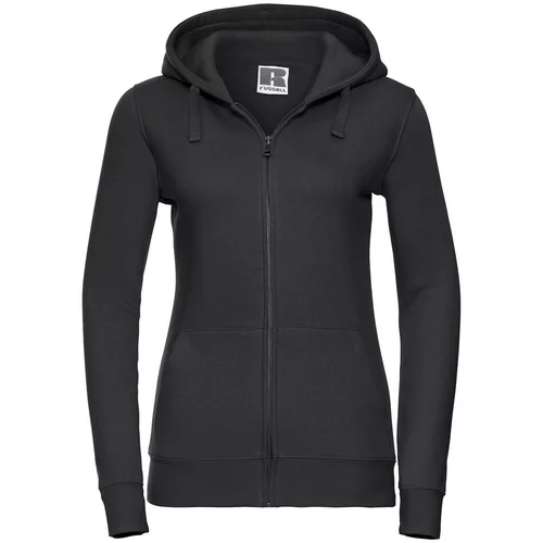 RUSSELL Black women's sweatshirt with hood and zipper Authentic